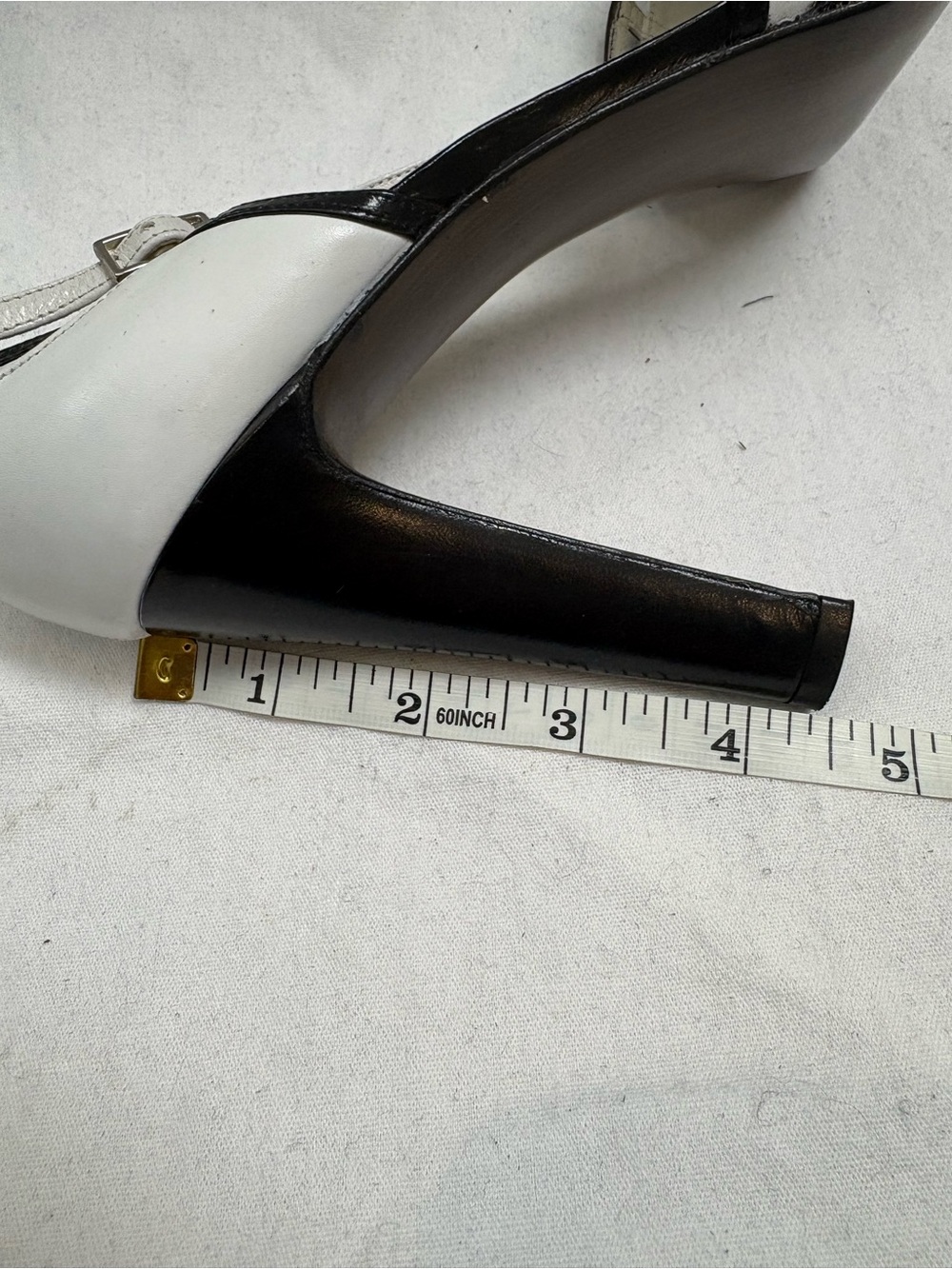 Stuart Weitzman White and Black High Heel Mary Jane 9.5 - Picture 10 of 10